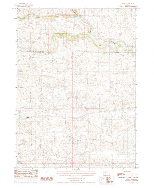 Classic USGS Hecla Nebraska 7.5'x7.5' Topo Map Image
