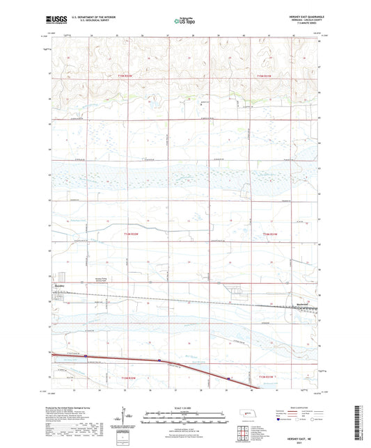 Hershey East Nebraska US Topo Map Image