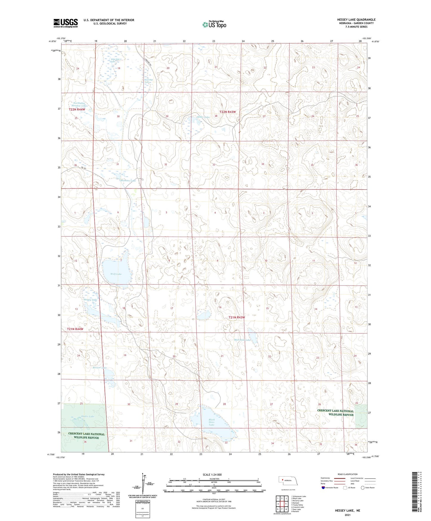 Hessey Lake Nebraska US Topo Map Image