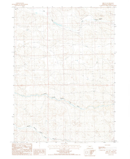 Classic USGS Hire NE Nebraska 7.5'x7.5' Topo Map Image