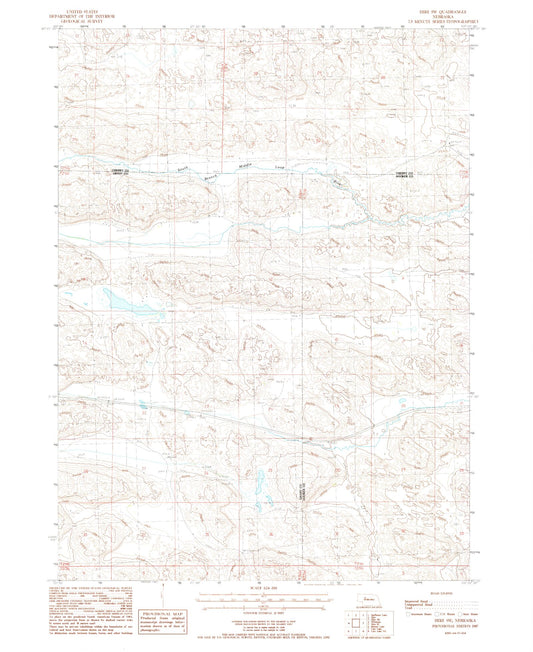Classic USGS Hire SW Nebraska 7.5'x7.5' Topo Map Image