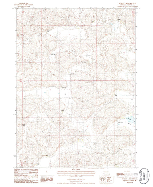 Classic USGS Hulbert Lake Nebraska 7.5'x7.5' Topo Map Image