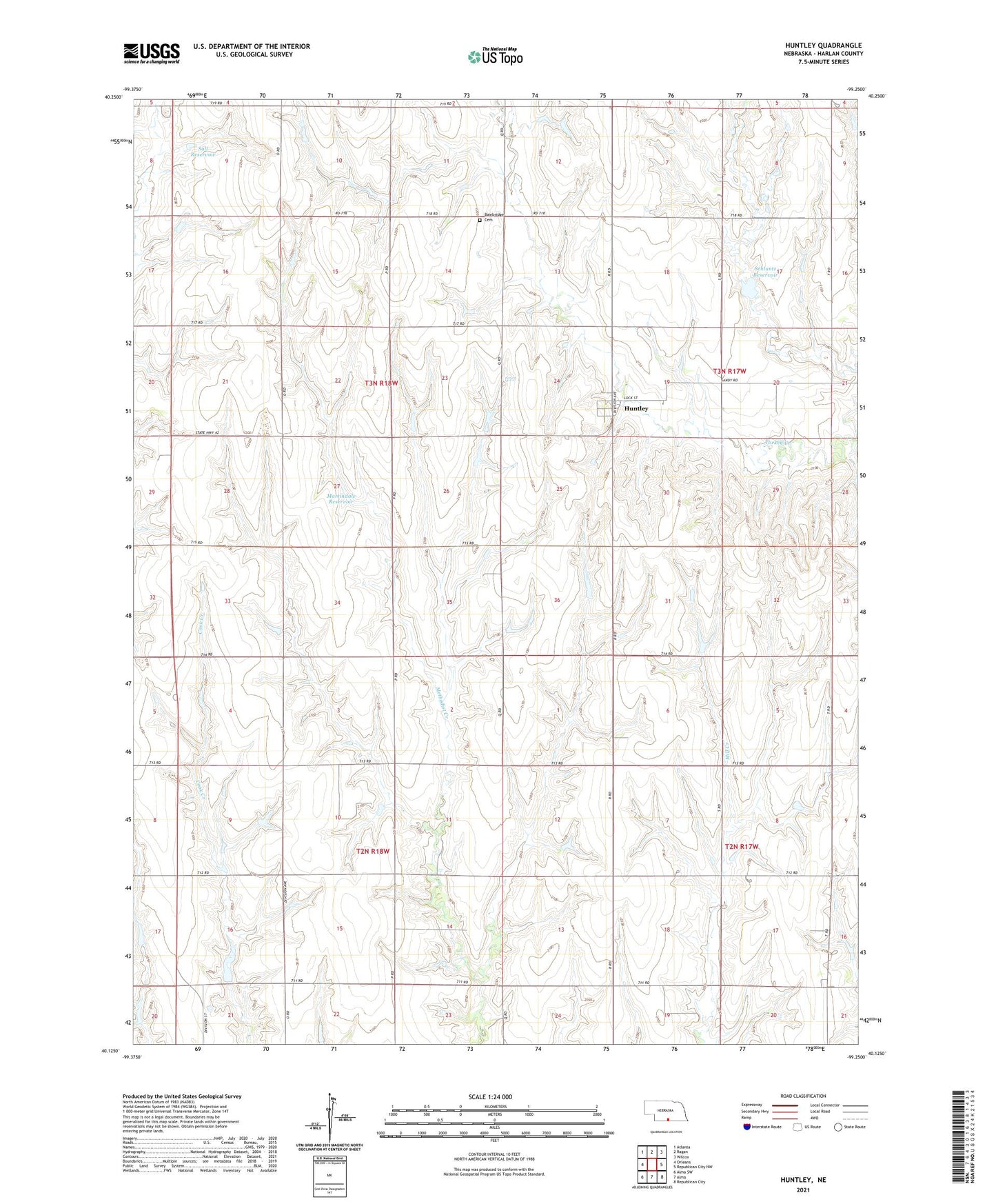 Huntley Nebraska US Topo Map Image