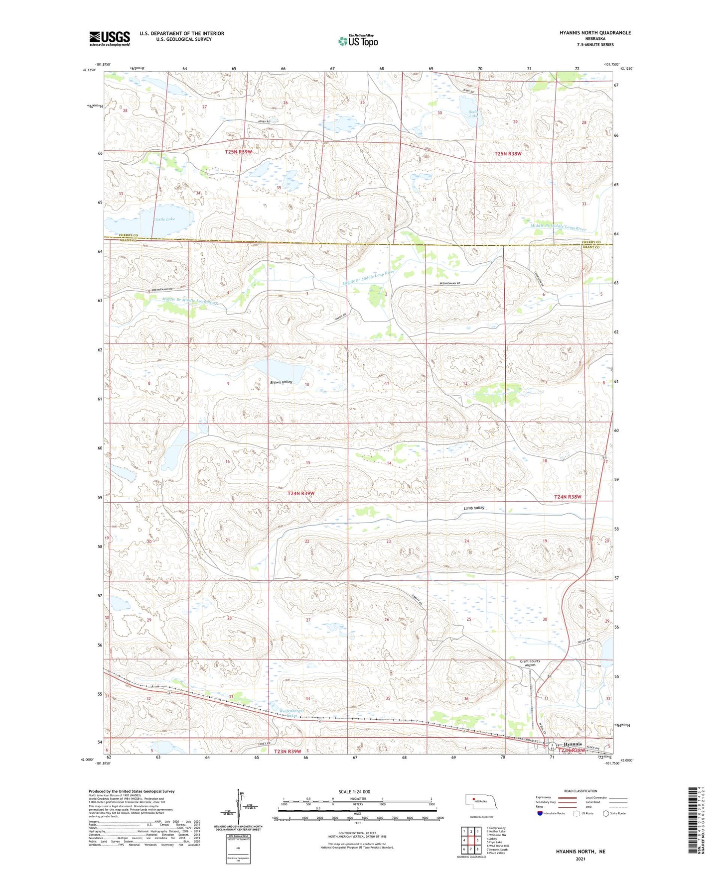 Hyannis North Nebraska US Topo Map Image