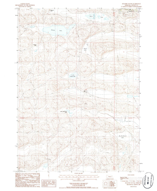 Classic USGS Hyannis South Nebraska 7.5'x7.5' Topo Map Image