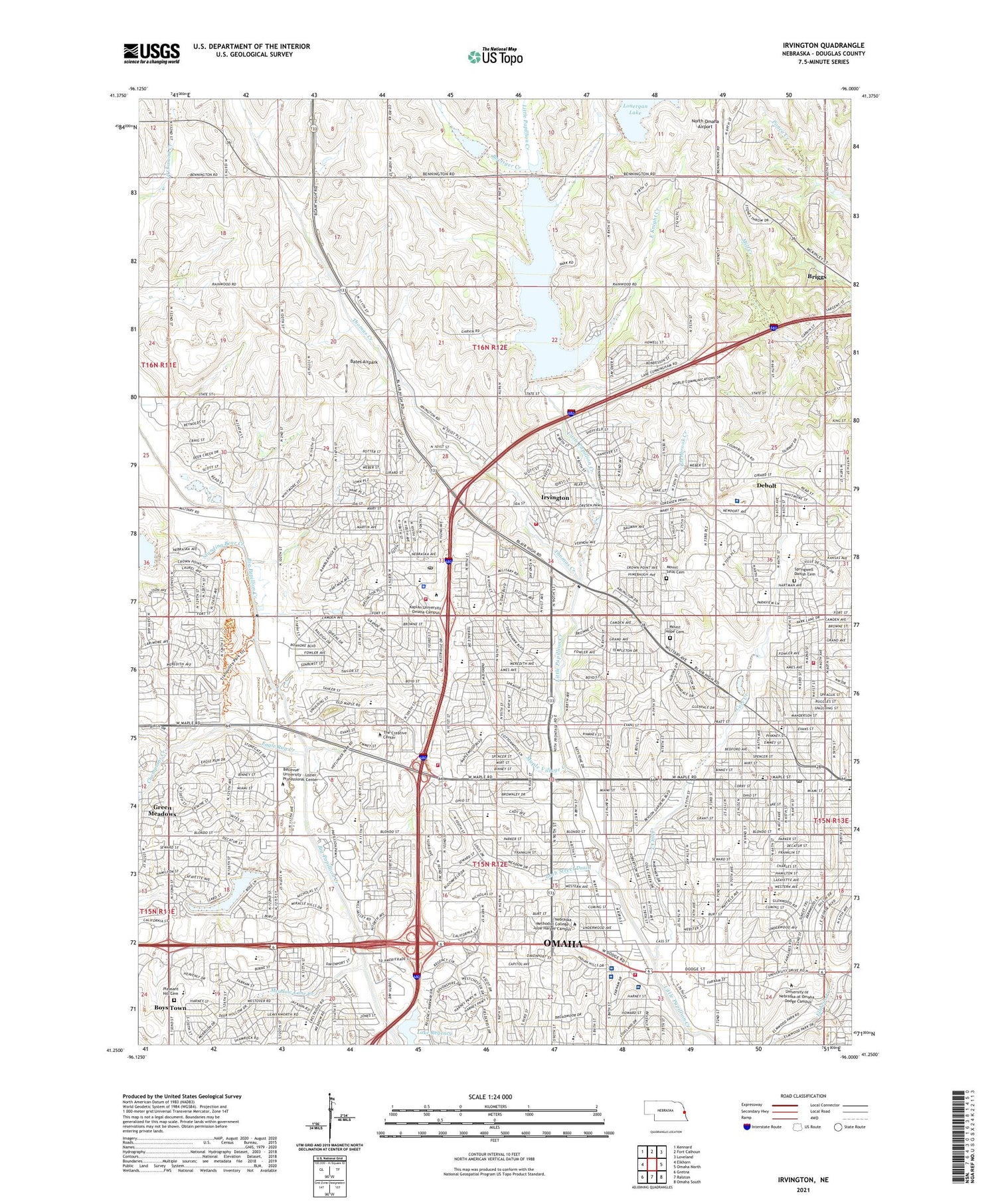 Irvington Nebraska US Topo Map Image