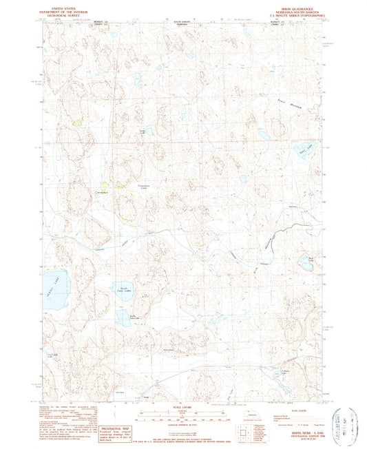 Classic USGS Irwin Nebraska 7.5'x7.5' Topo Map Image