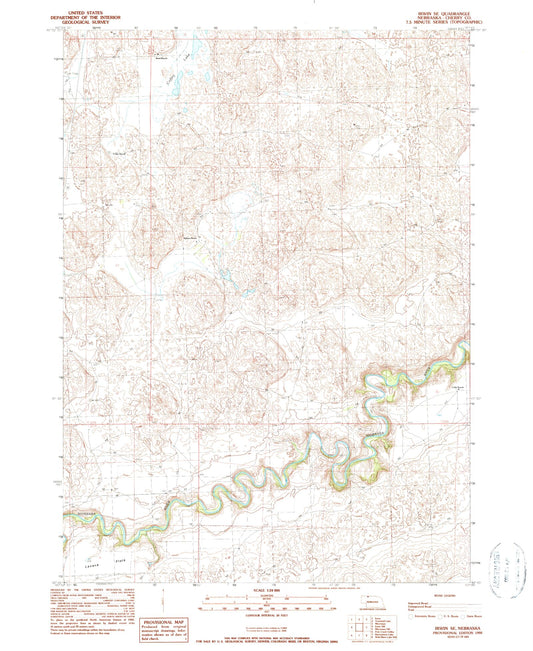 Classic USGS Irwin SE Nebraska 7.5'x7.5' Topo Map Image