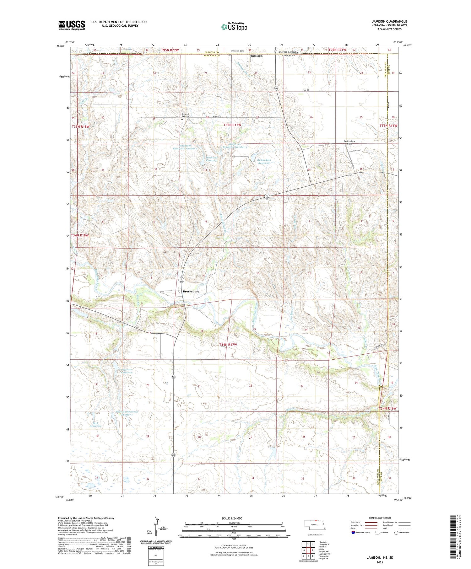 Jamison Nebraska US Topo Map Image