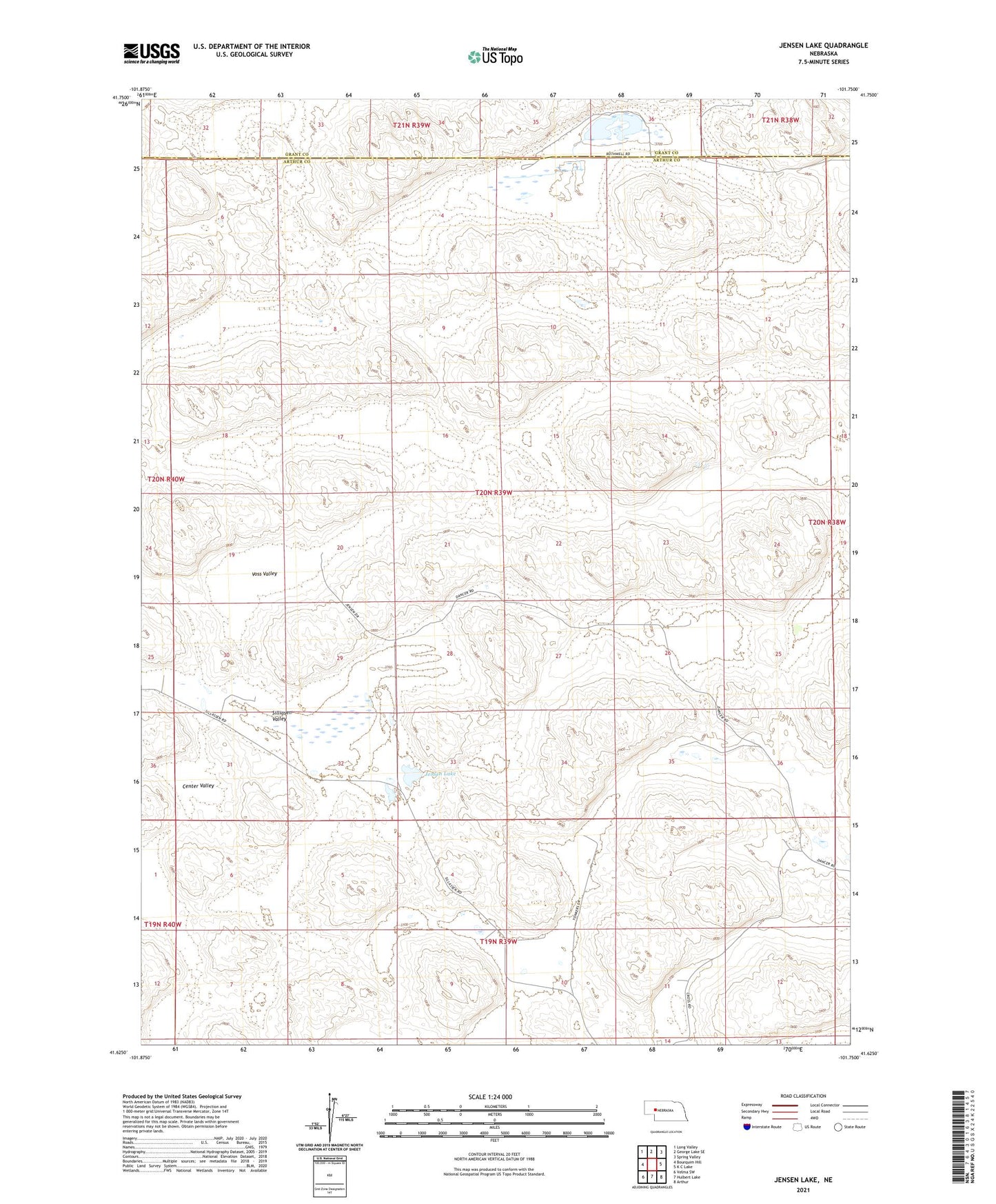 Jensen Lake Nebraska US Topo Map Image