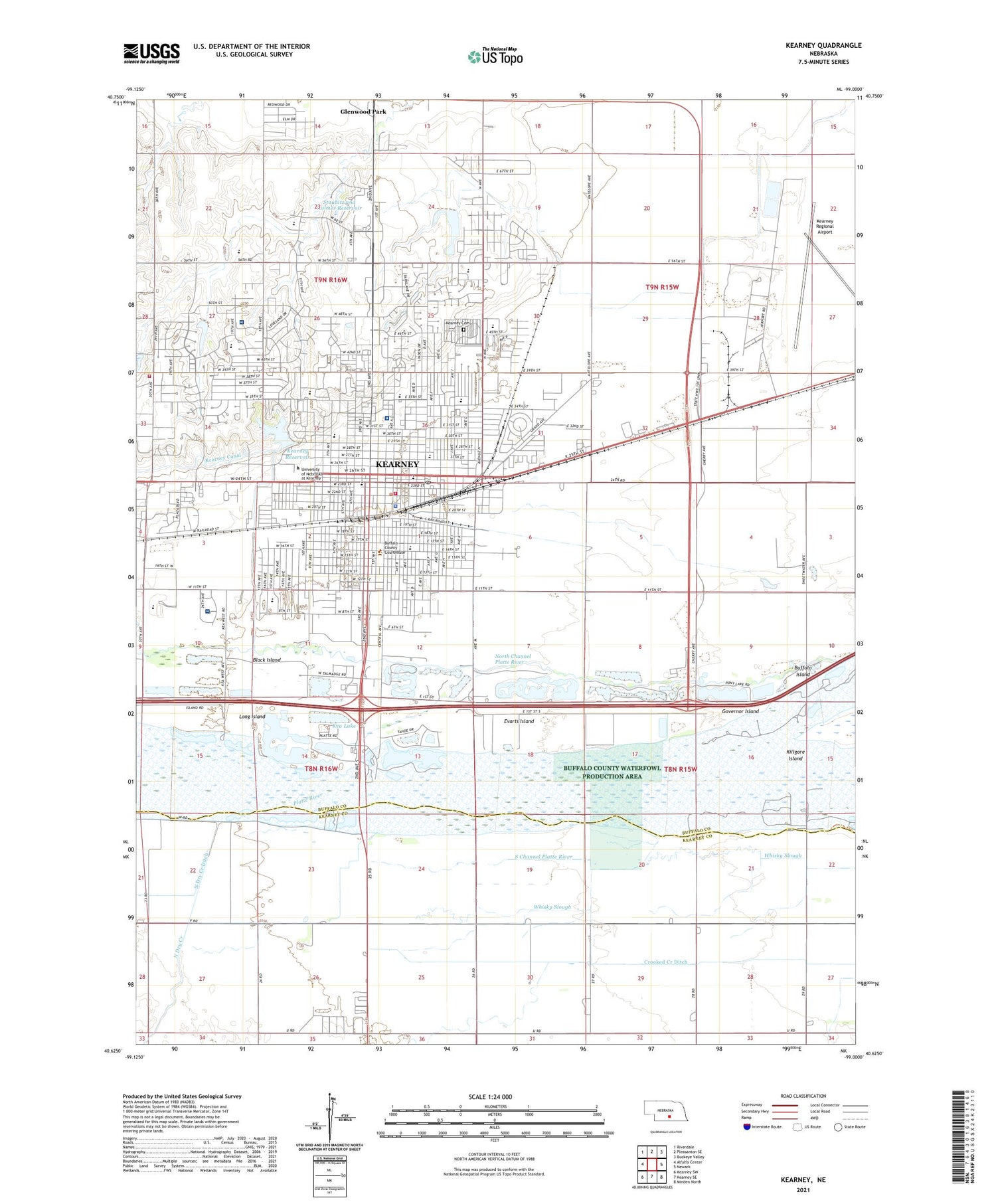 Kearney Nebraska US Topo Map Image