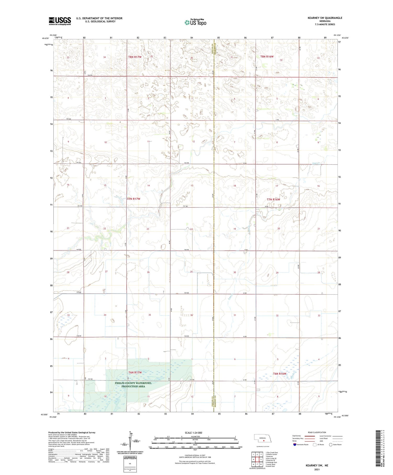 Kearney SW Nebraska US Topo Map Image