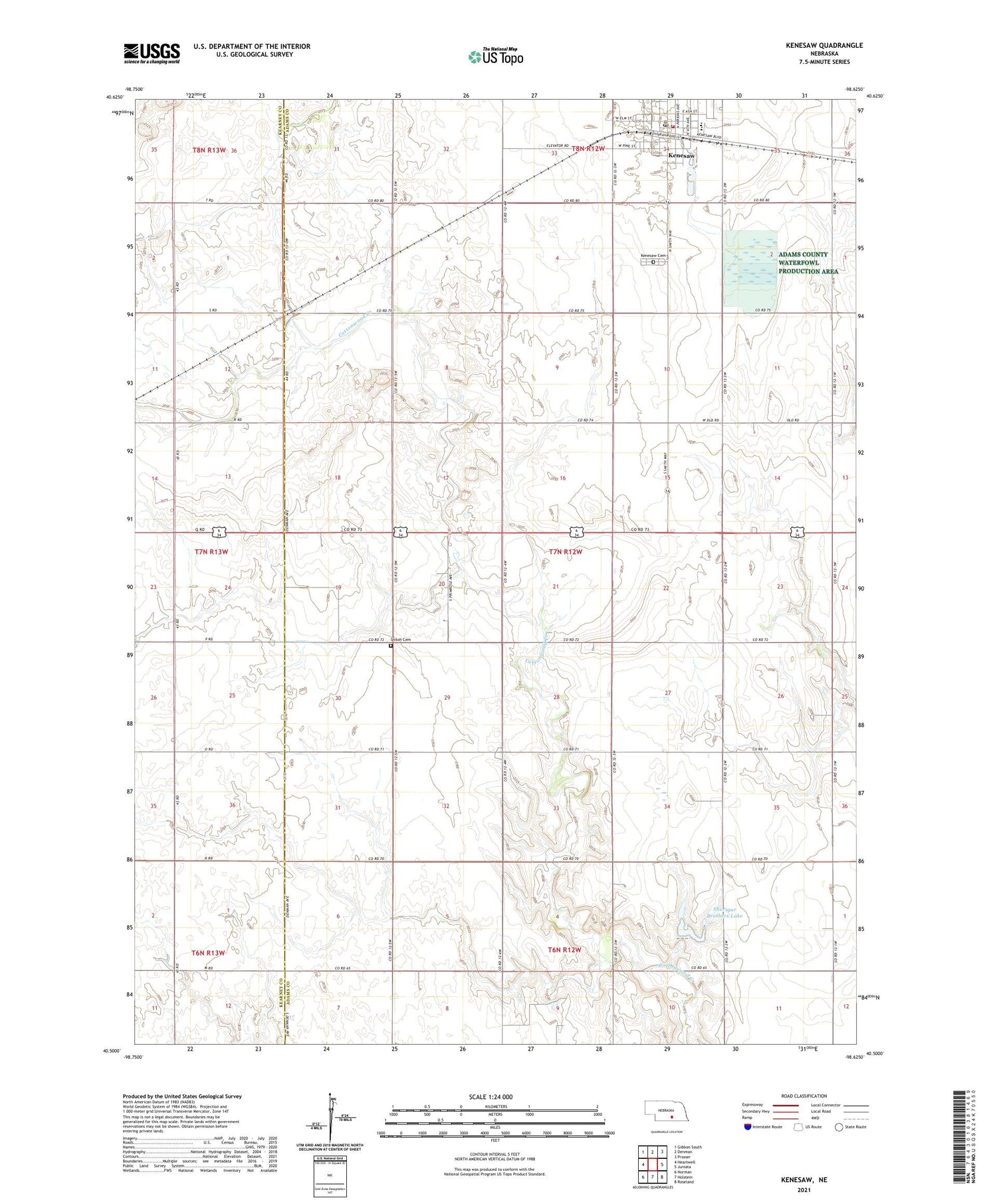 Kenesaw Nebraska US Topo Map Image