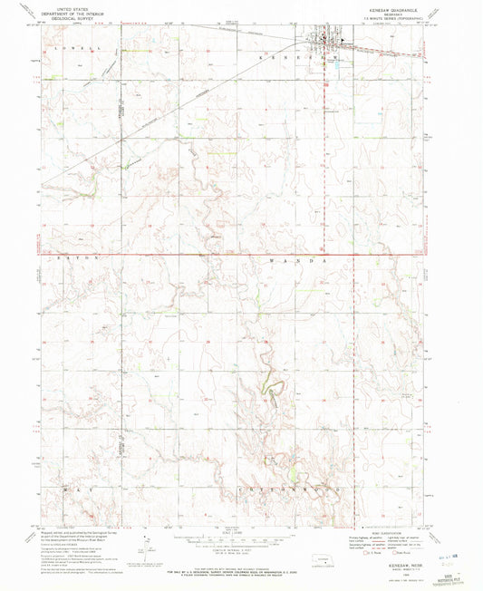 Classic USGS Kenesaw Nebraska 7.5'x7.5' Topo Map Image