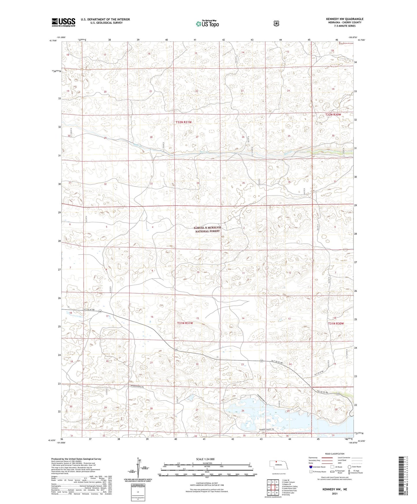 Kennedy NW Nebraska US Topo Map Image