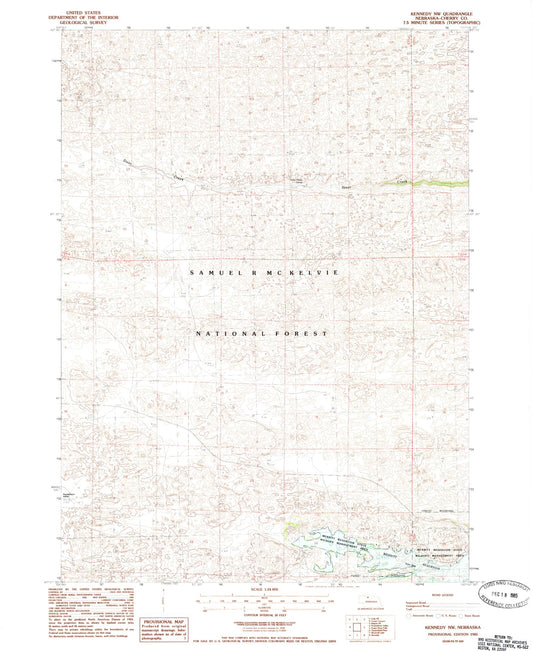 Classic USGS Kennedy NW Nebraska 7.5'x7.5' Topo Map Image