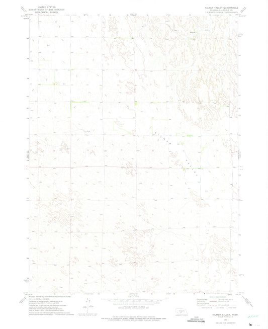 Classic USGS Kilmer Valley Nebraska 7.5'x7.5' Topo Map Image