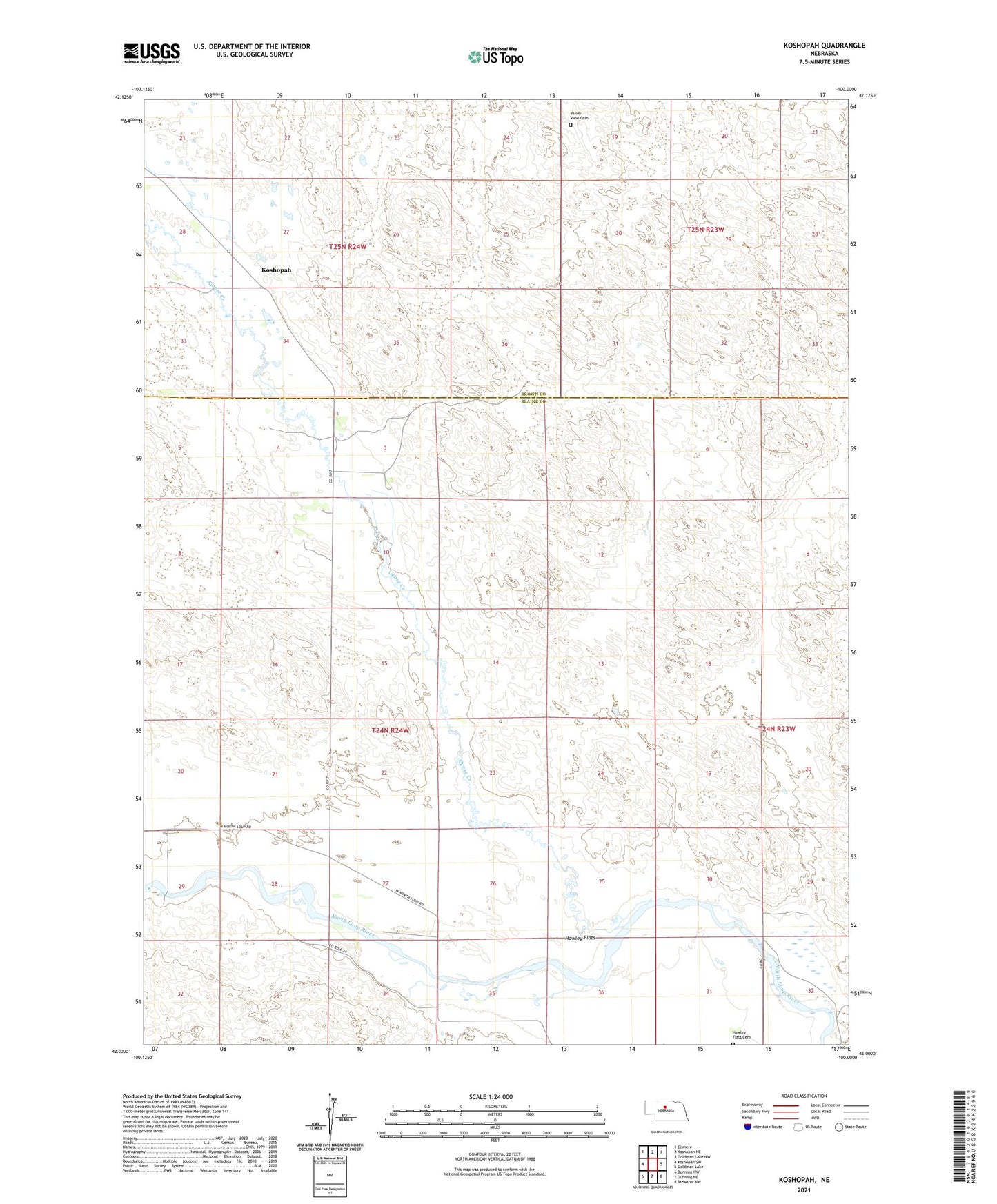 Koshopah Nebraska US Topo Map Image