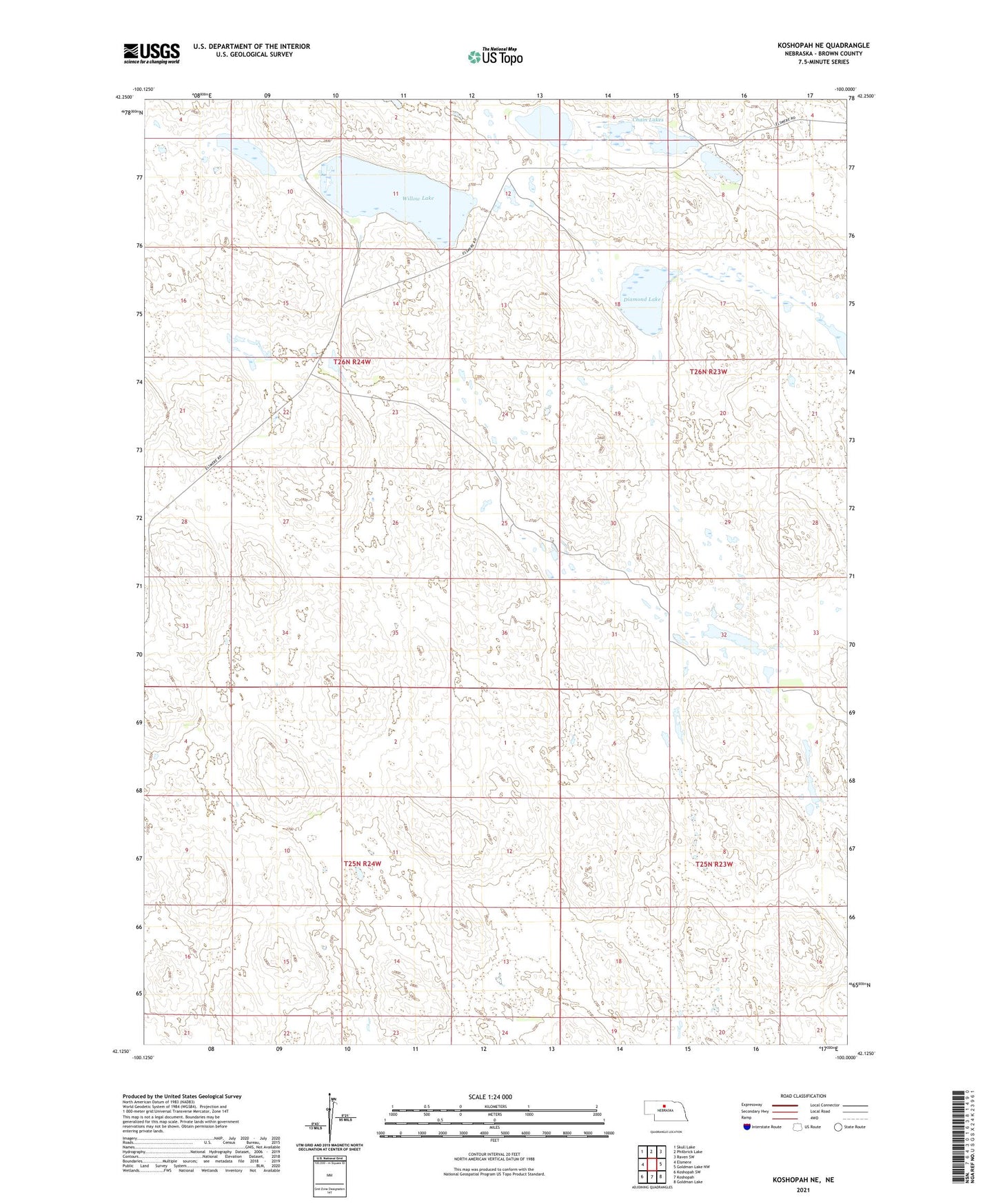 Koshopah NE Nebraska US Topo Map Image