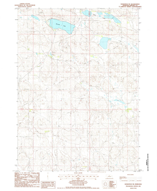 Classic USGS Koshopah NE Nebraska 7.5'x7.5' Topo Map Image