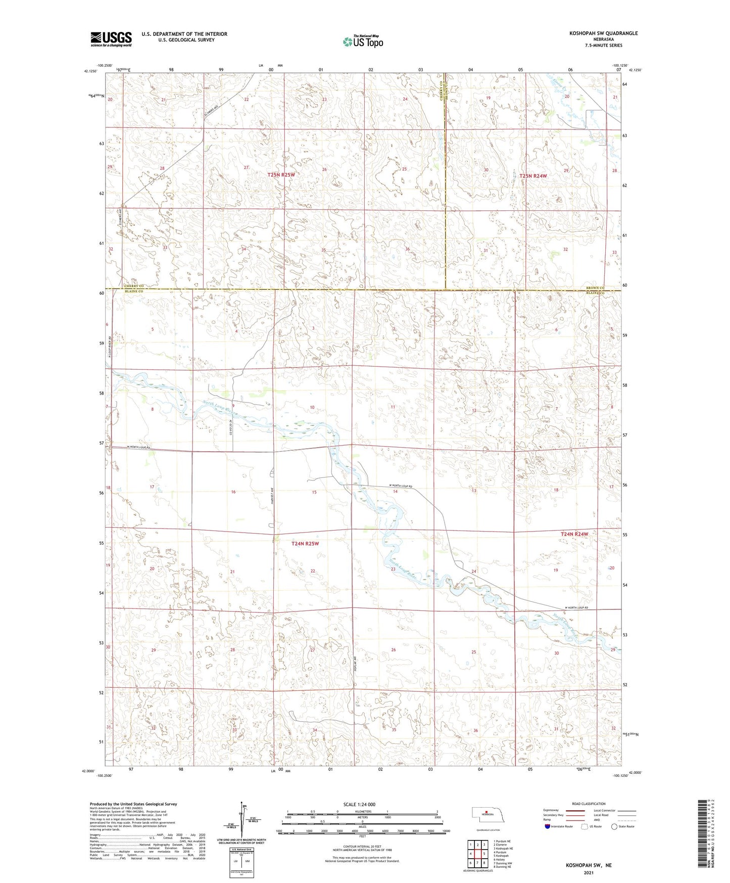Koshopah SW Nebraska US Topo Map Image