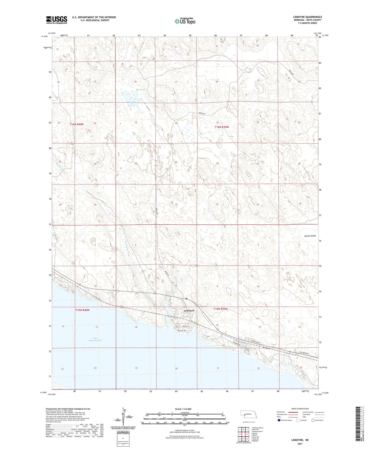 Lemoyne Nebraska US Topo Map Image