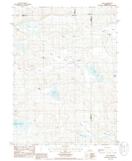 Classic USGS Lena Nebraska 7.5'x7.5' Topo Map Image