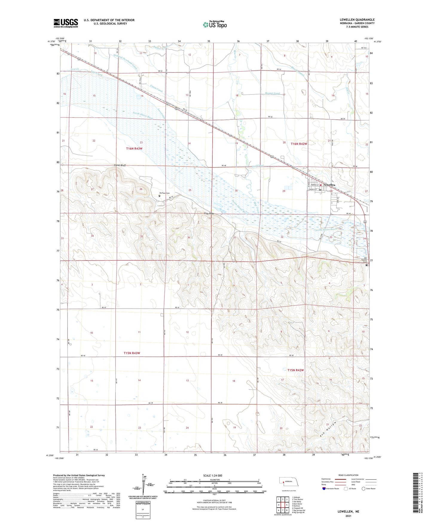 Lewellen Nebraska US Topo Map Image