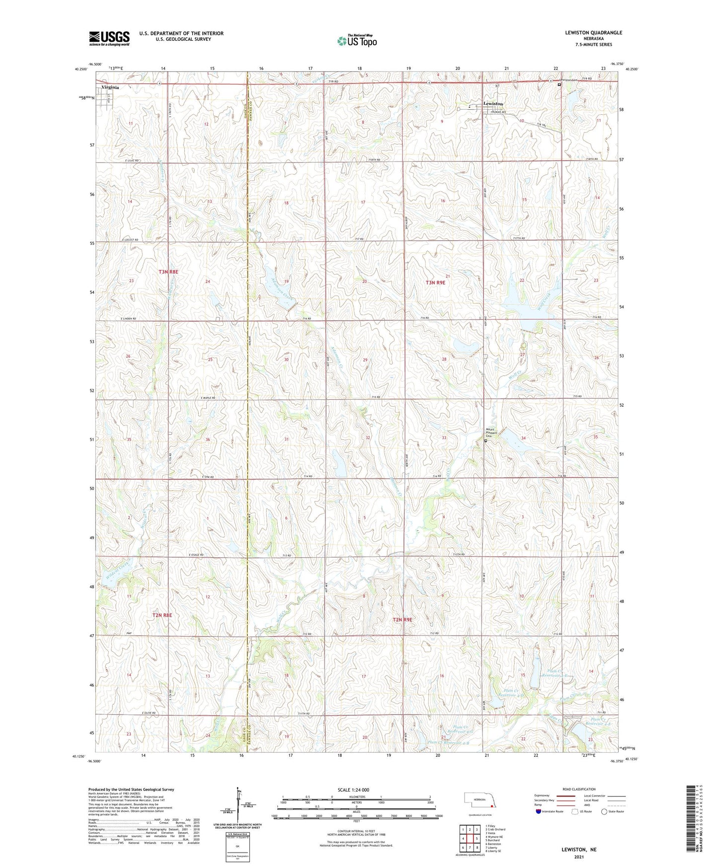 Lewiston Nebraska US Topo Map Image