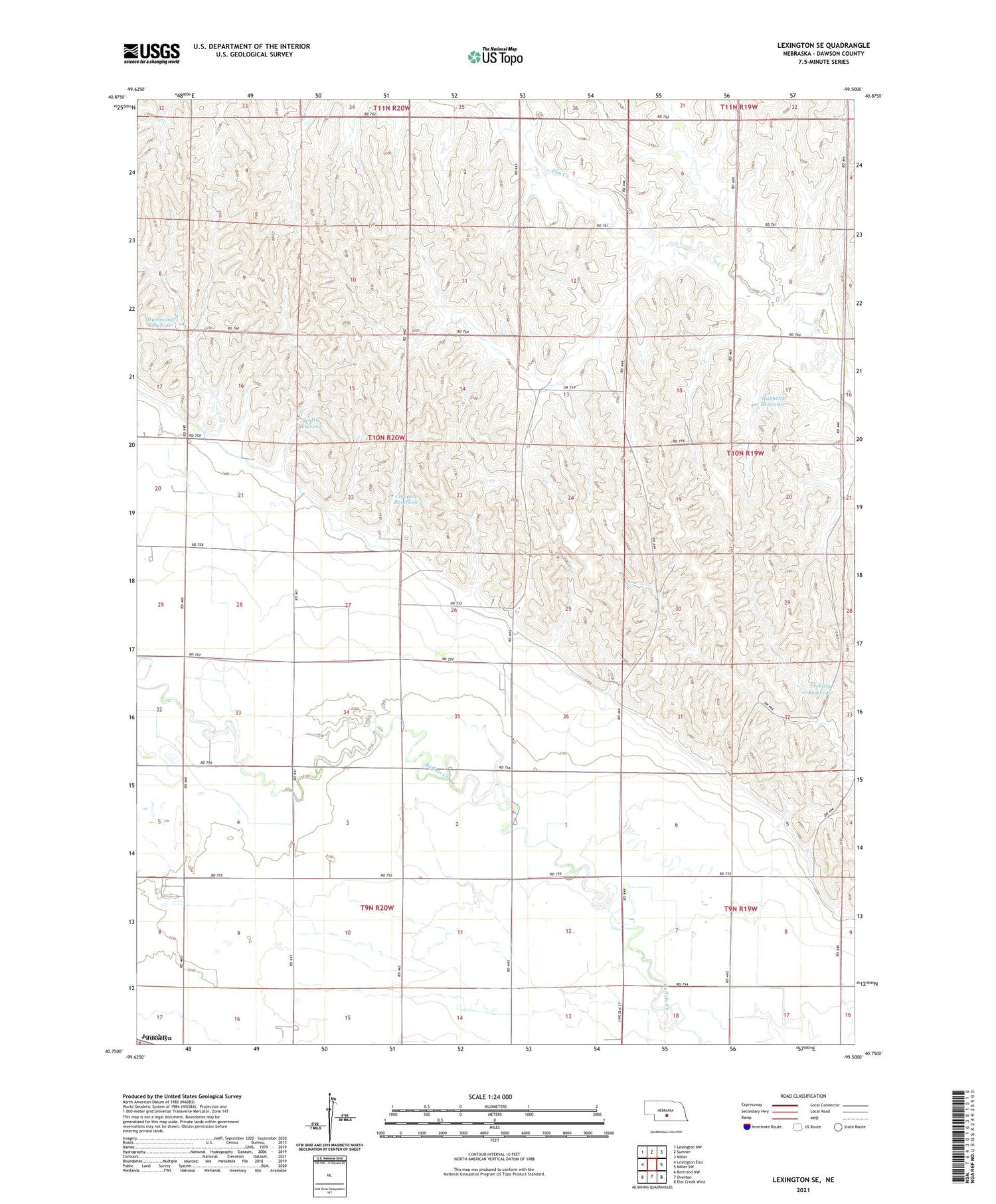 Lexington SE Nebraska US Topo Map Image