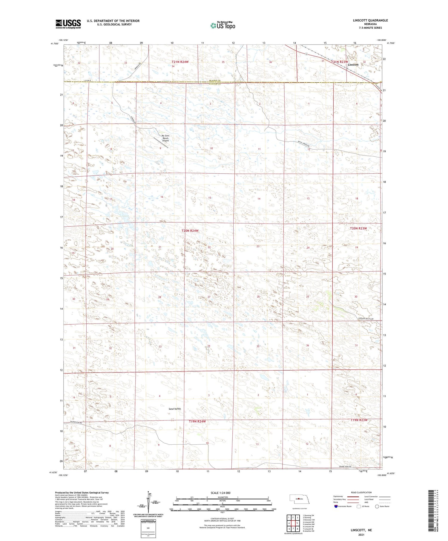 Linscott Nebraska US Topo Map Image