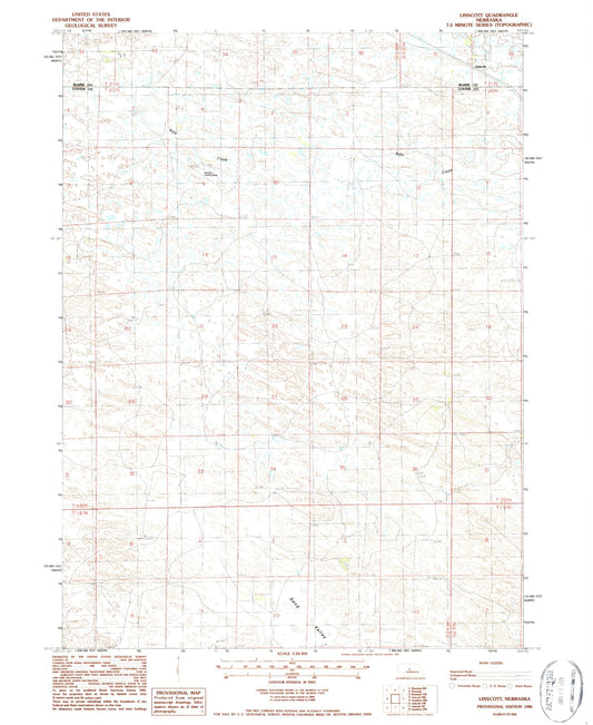 Classic USGS Linscott Nebraska 7.5'x7.5' Topo Map Image