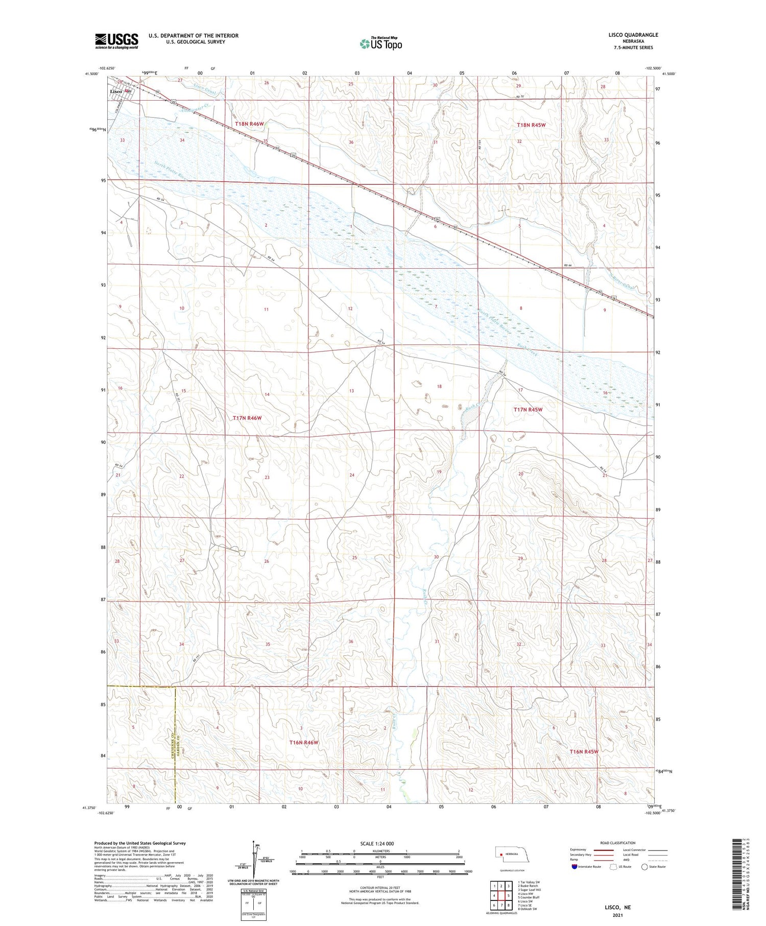 Lisco Nebraska US Topo Map Image