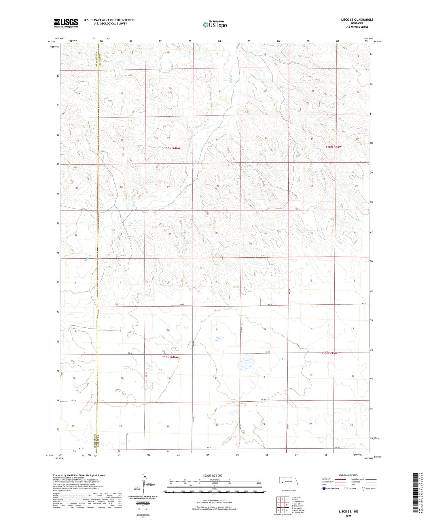 Lisco SE Nebraska US Topo Map Image