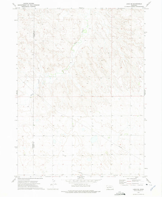 Classic USGS Lisco SE Nebraska 7.5'x7.5' Topo Map Image