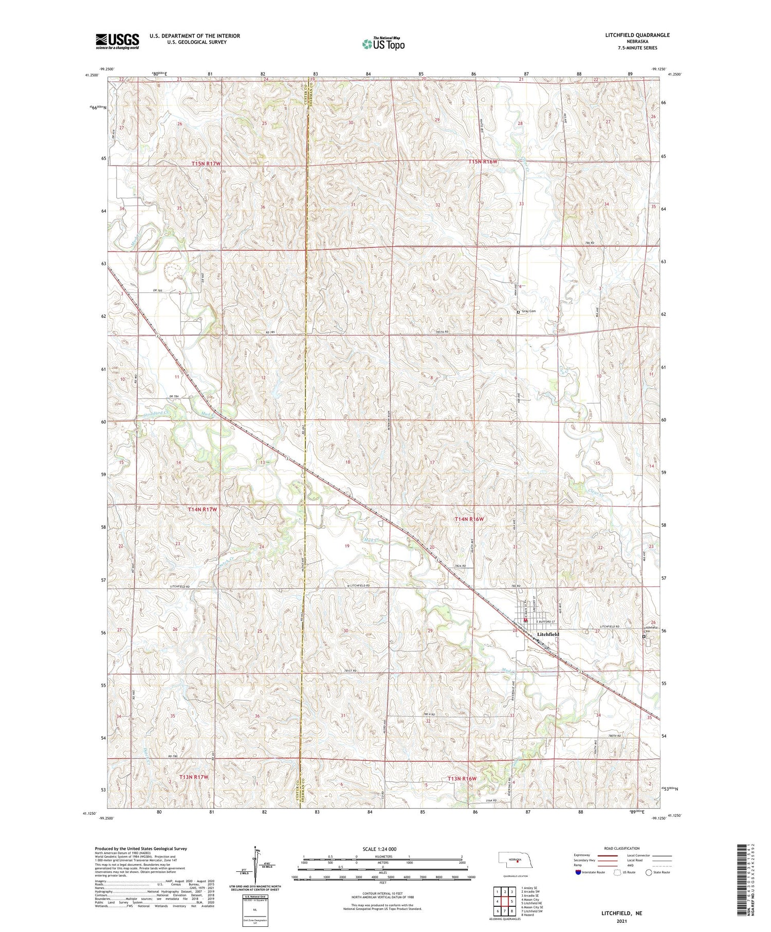 Litchfield Nebraska US Topo Map Image