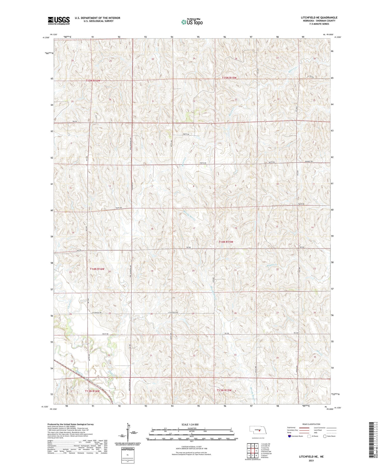 Litchfield NE Nebraska US Topo Map Image