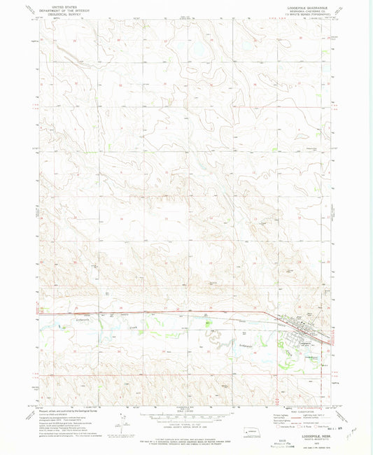 Classic USGS Lodgepole Nebraska 7.5'x7.5' Topo Map Image