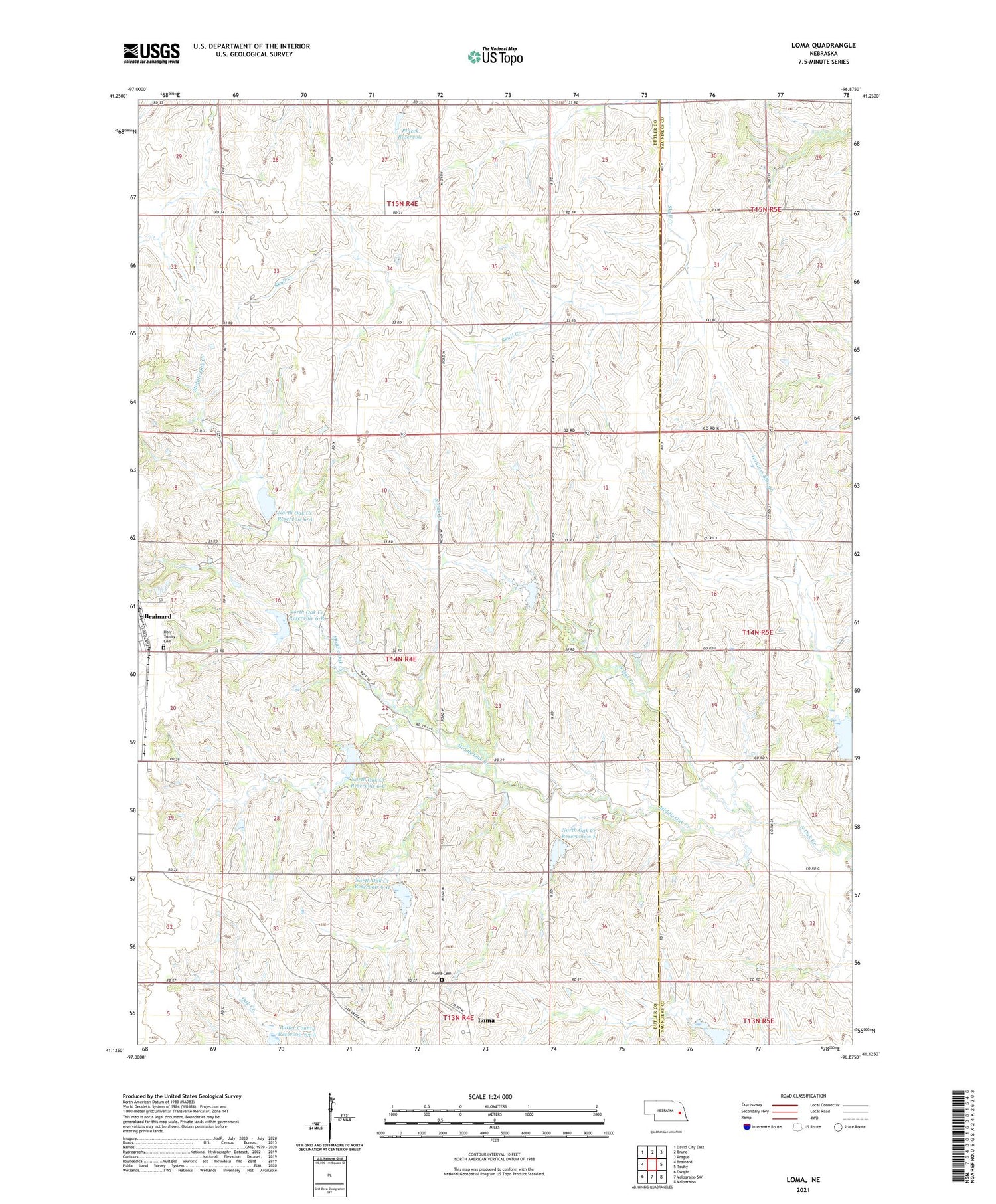Loma Nebraska US Topo Map Image