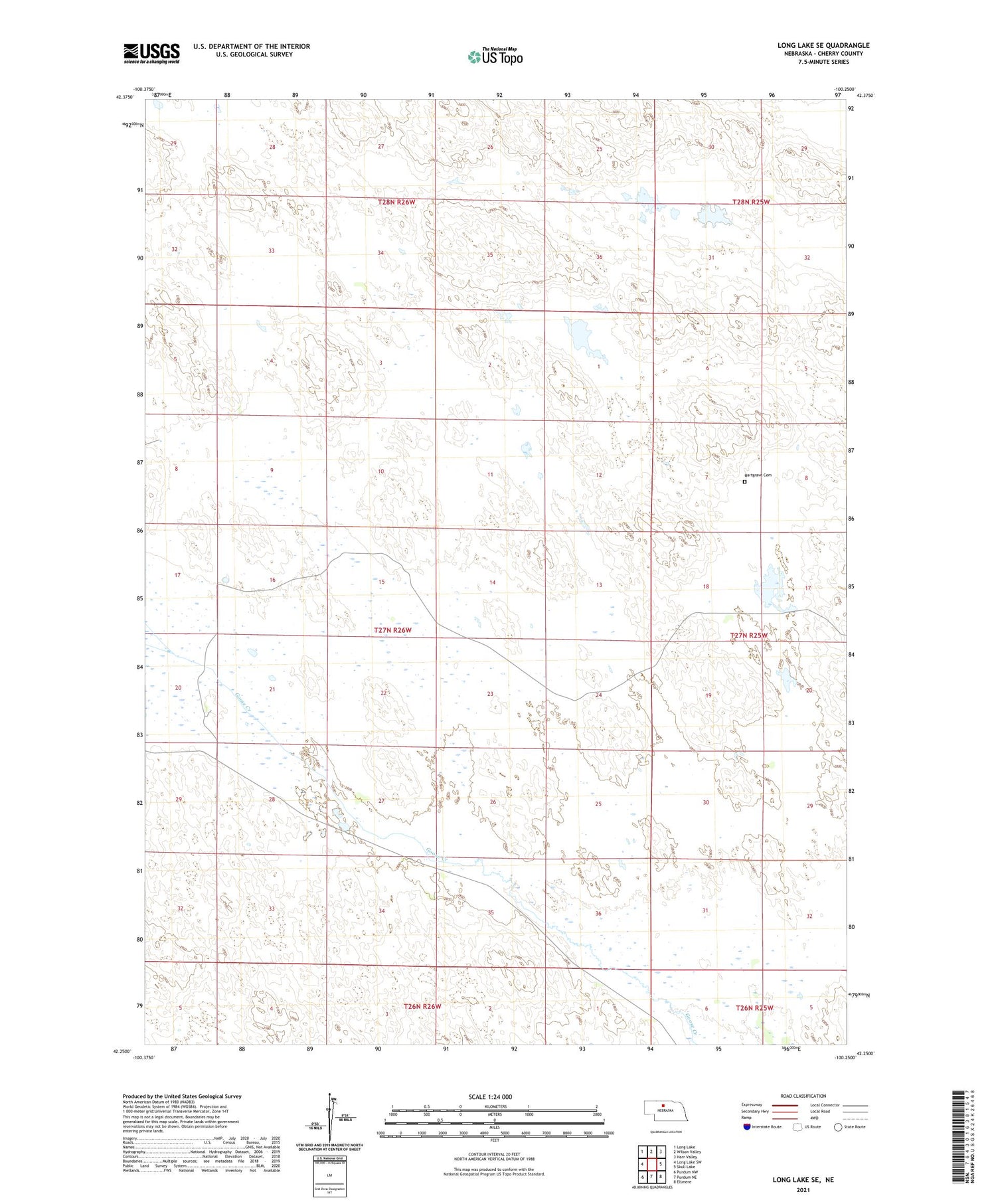 Long Lake SE Nebraska US Topo Map Image
