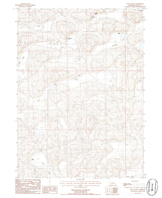 Classic USGS Long Valley Nebraska 7.5'x7.5' Topo Map Image