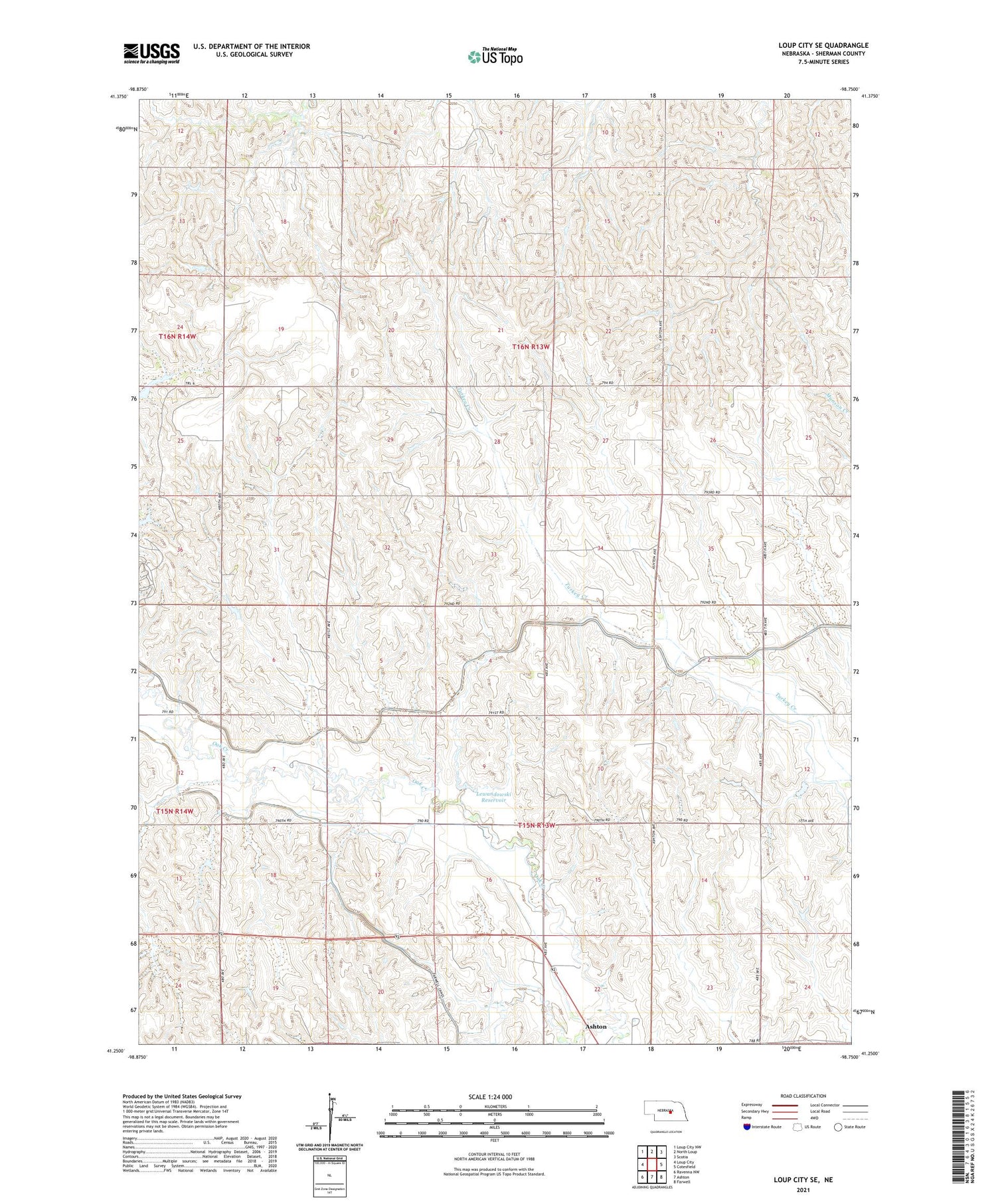 Loup City SE Nebraska US Topo Map Image