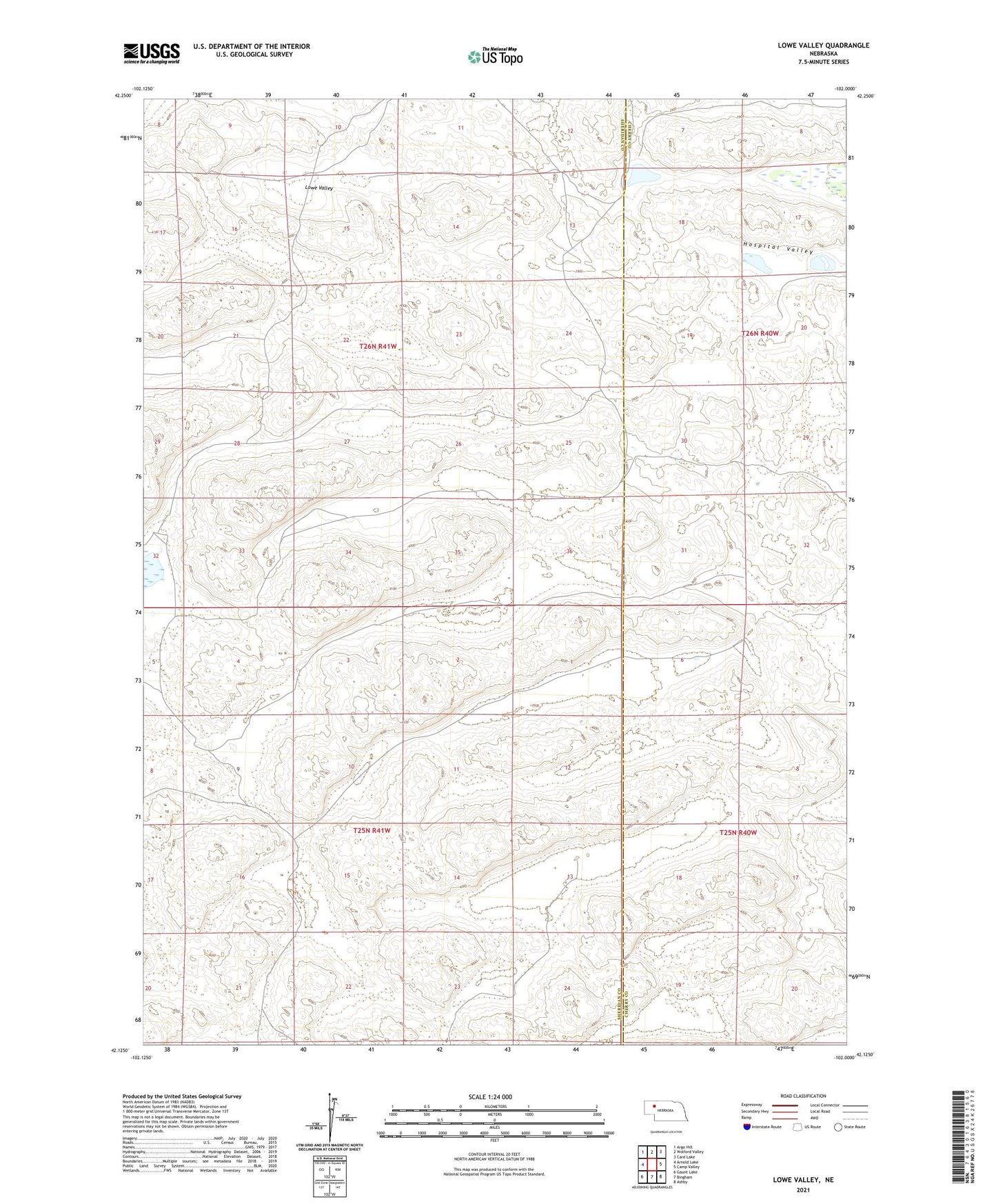 Lowe Valley Nebraska US Topo Map Image