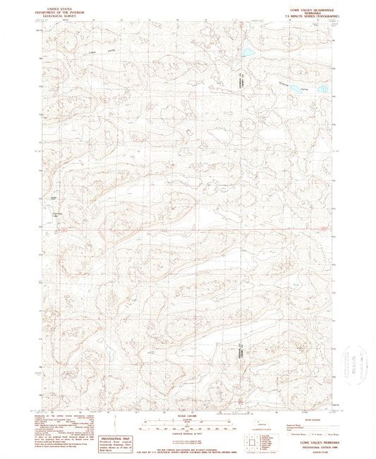 Classic USGS Lowe Valley Nebraska 7.5'x7.5' Topo Map Image