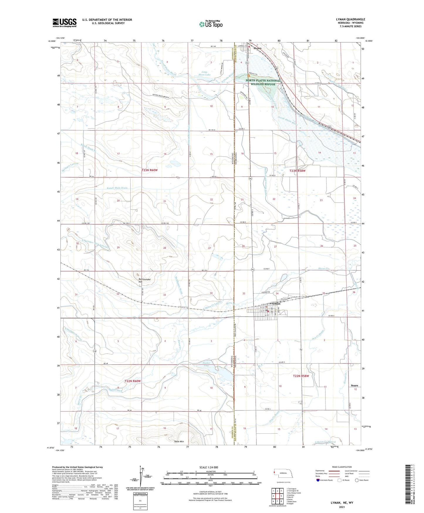 Lyman Nebraska US Topo Map Image