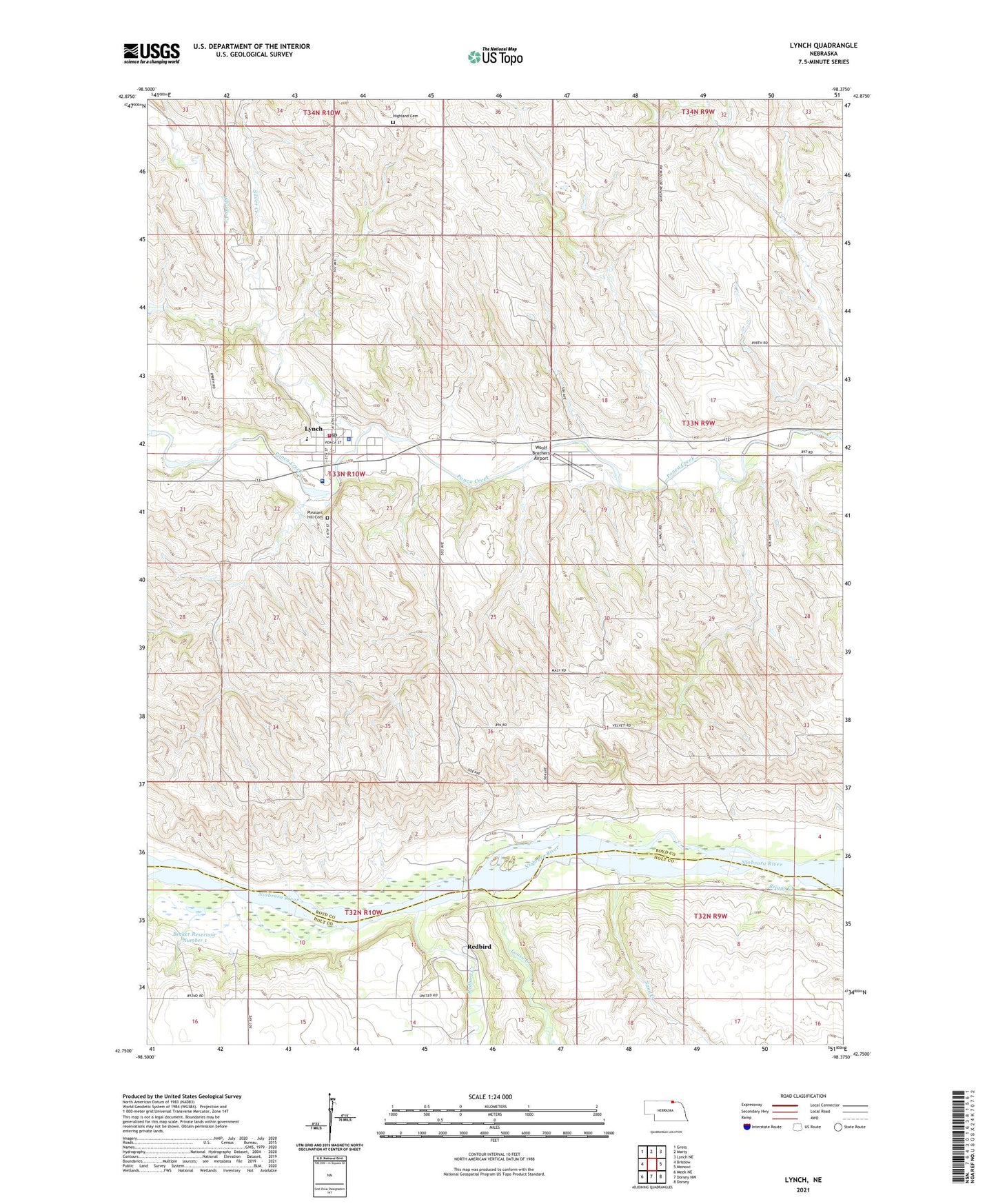 Lynch Nebraska US Topo Map Image