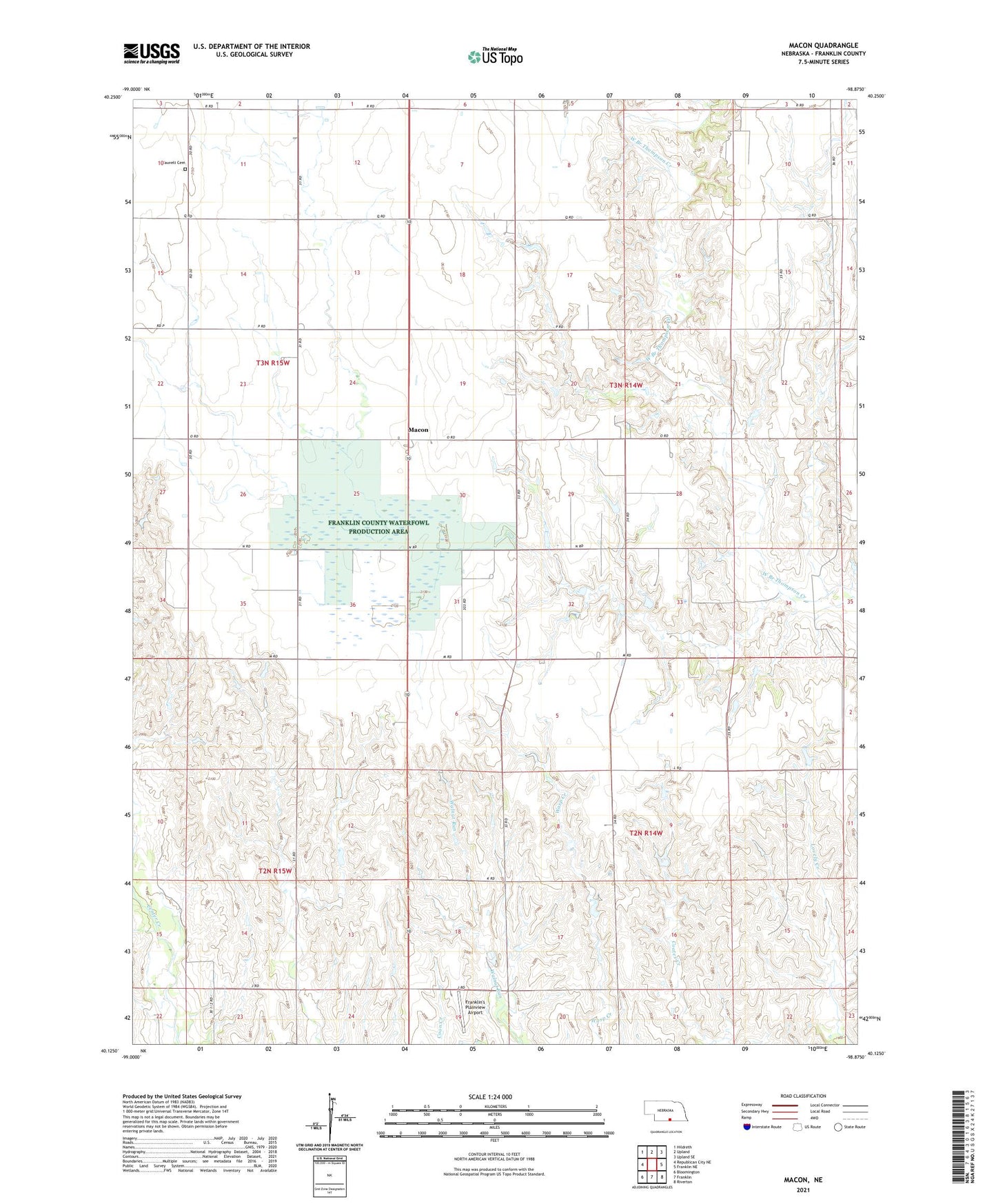 Macon Nebraska US Topo Map Image