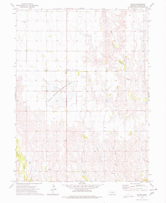 Classic USGS Macon Nebraska 7.5'x7.5' Topo Map Image