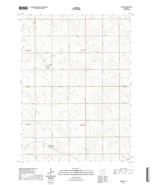 Magnet Nebraska US Topo Map Image