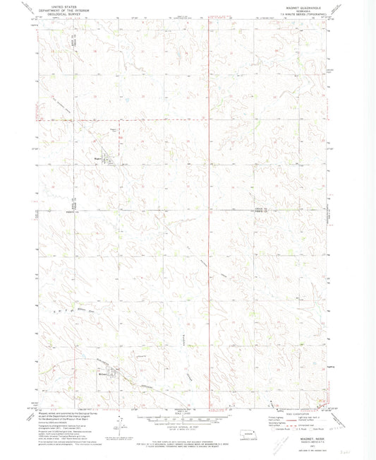 Classic USGS Magnet Nebraska 7.5'x7.5' Topo Map Image